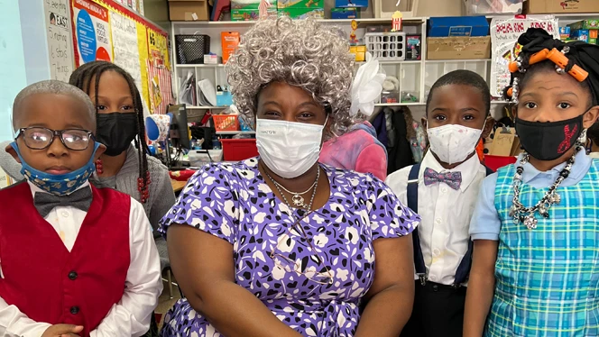 students celebrate 100 days of school