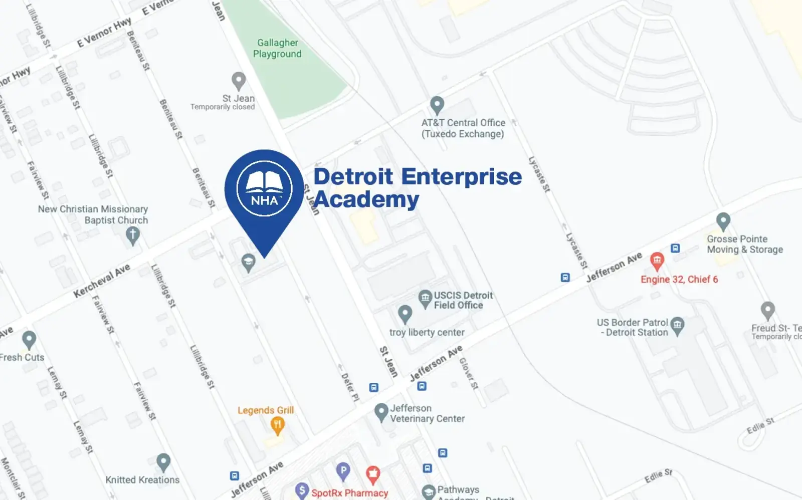Map for Detroit Enterprise Academy