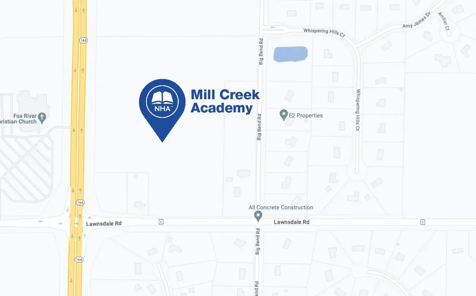 Map for Mill Creek Academy