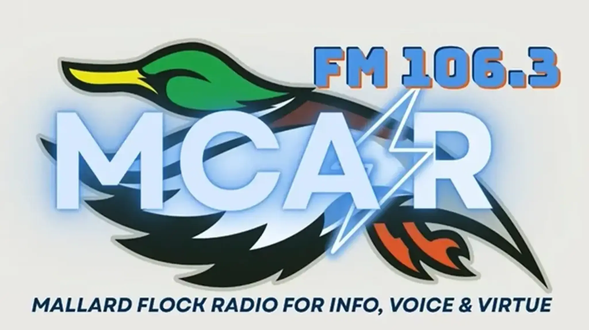 a logo with a bird head and lightning bolt