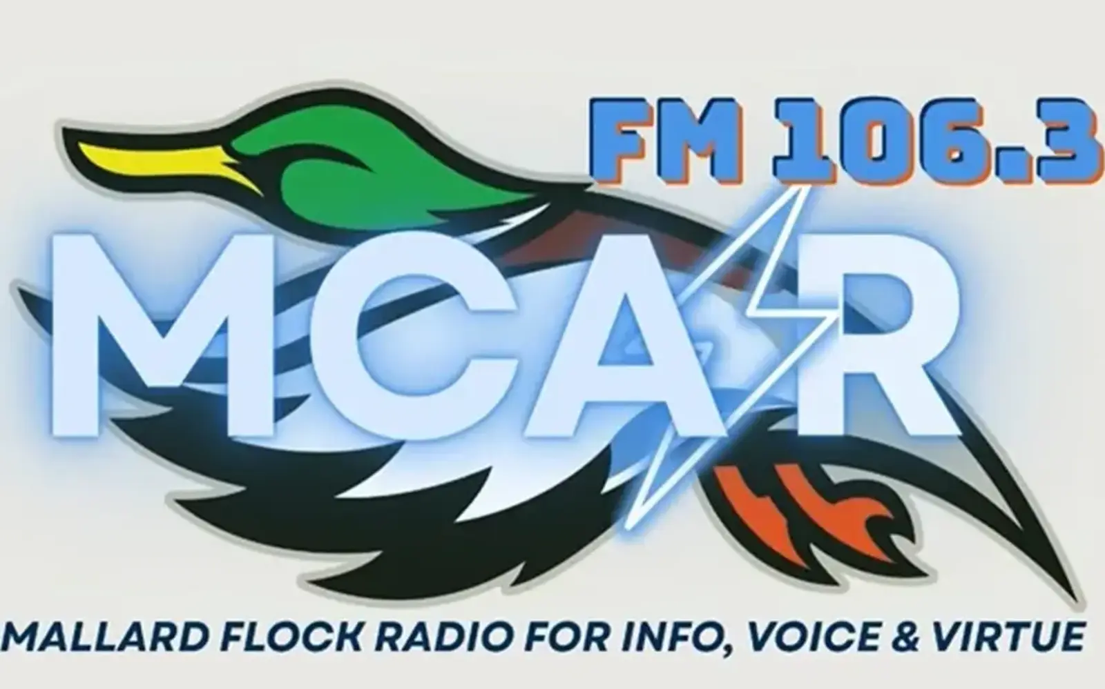 a logo with a bird head and lightning bolt