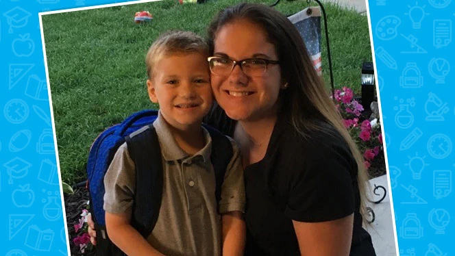 Teri Scott smiling with a child. Teri Scott smiling with a child.