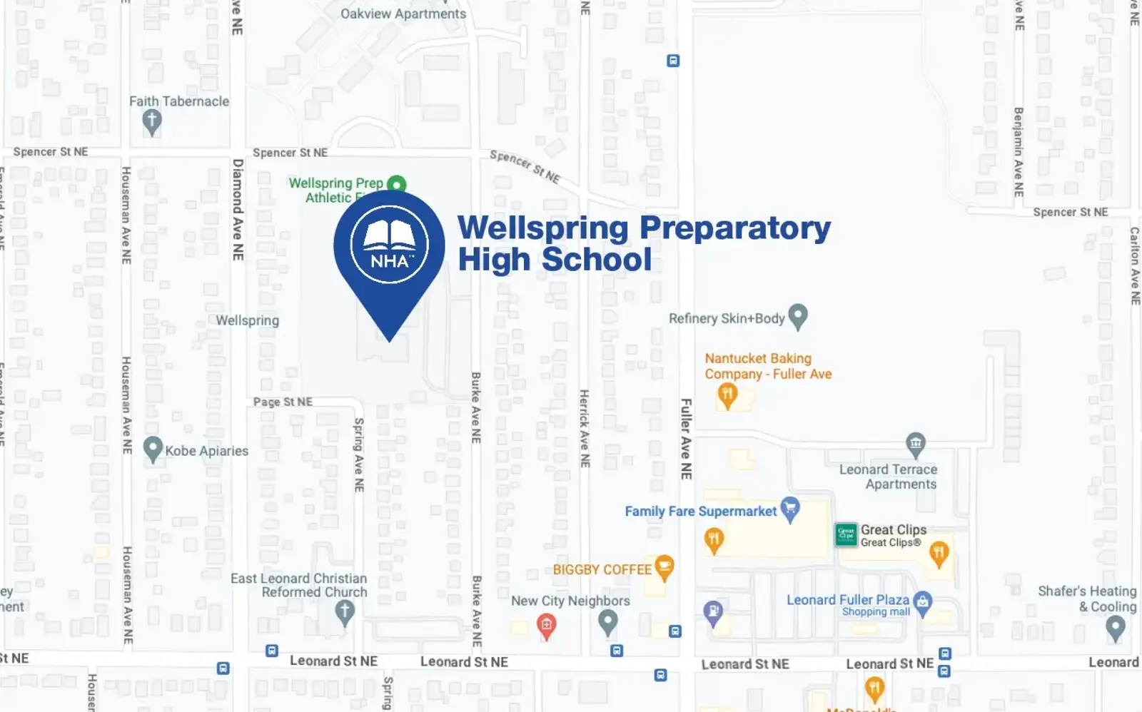 Map for Wellspring Preparatory High School