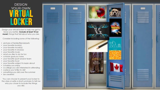 A decorated virtual locker. A decorated virtual locker.