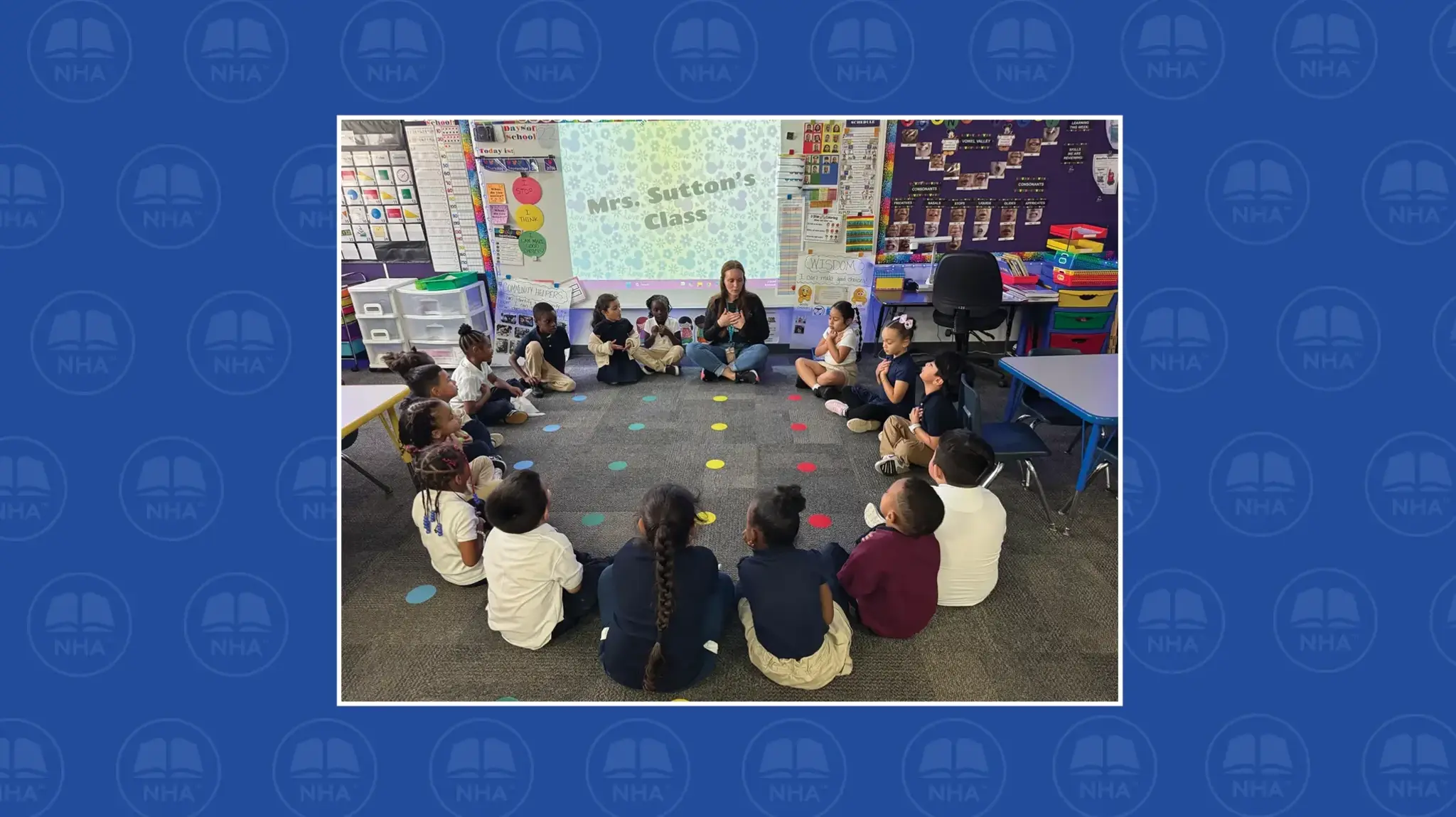 a group of children sitting in a circle