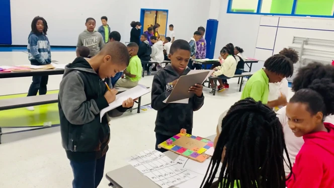 students doing math
