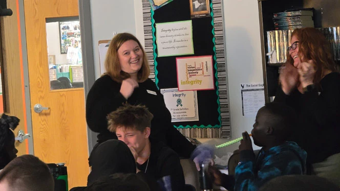 K-8 School in Grand Rapids MI: Ms. Lautenbach in her classroom