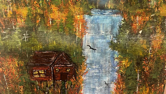 K-8 School in Walker: Walker student Lisa Evans' landscape painting.