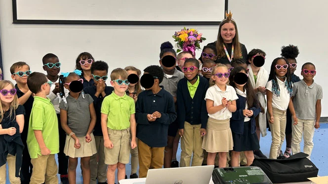 Tucker with her class.