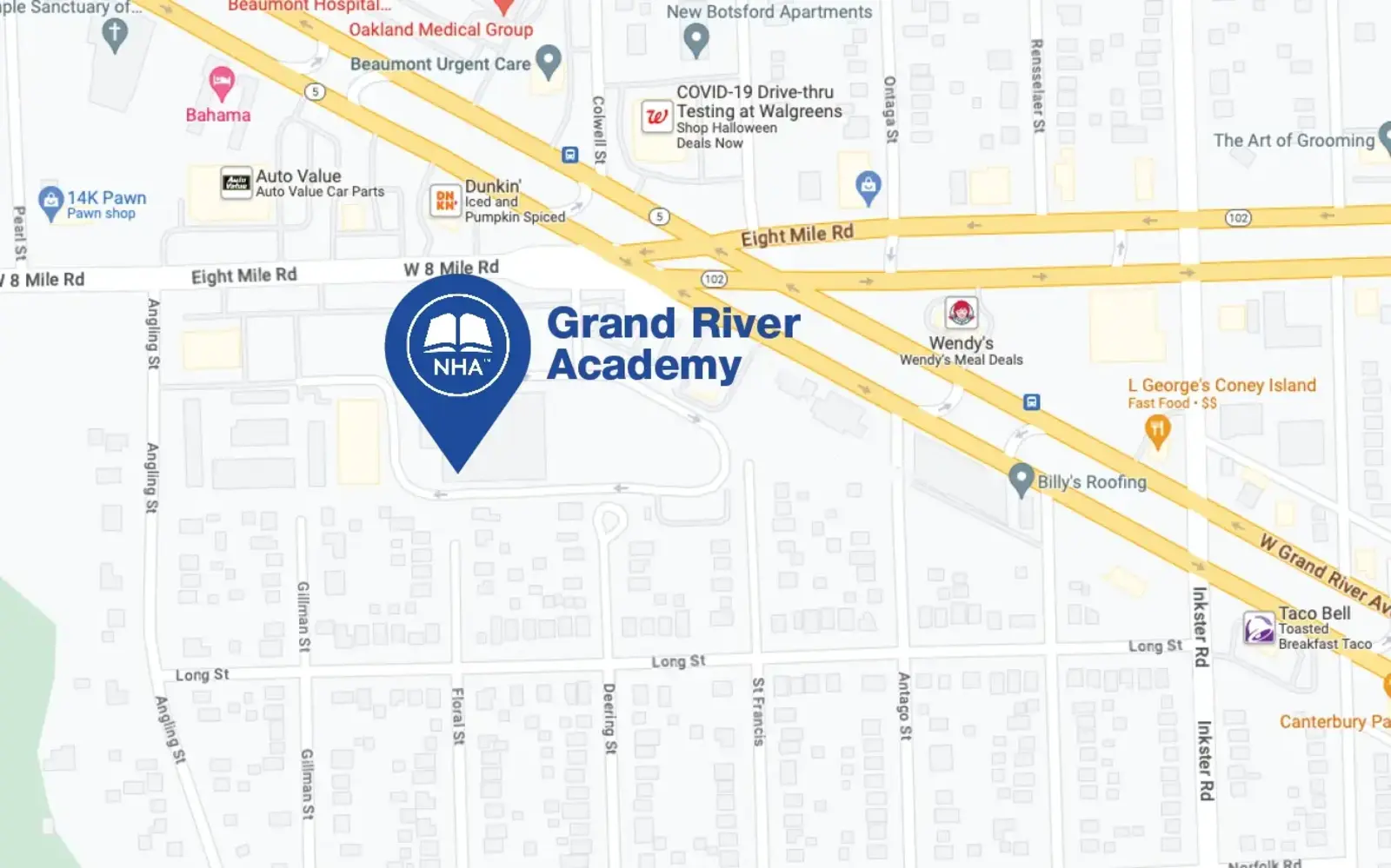Map for Grand River Academy