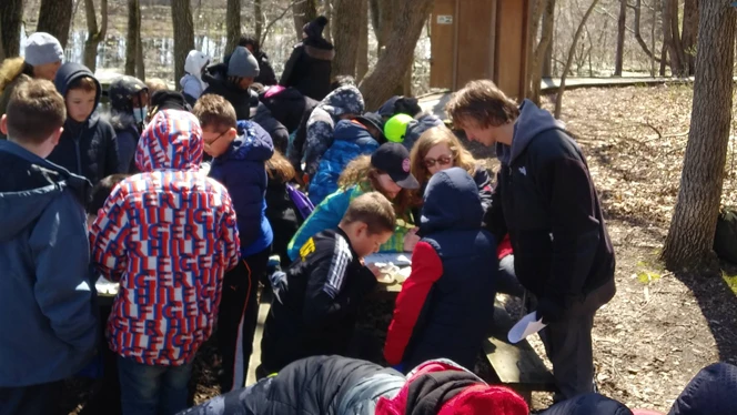 Students outside. Students outside.