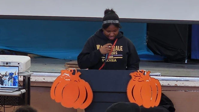 K-8 School in Detroit: Warrendale students host Gratitude Luncheon for families.