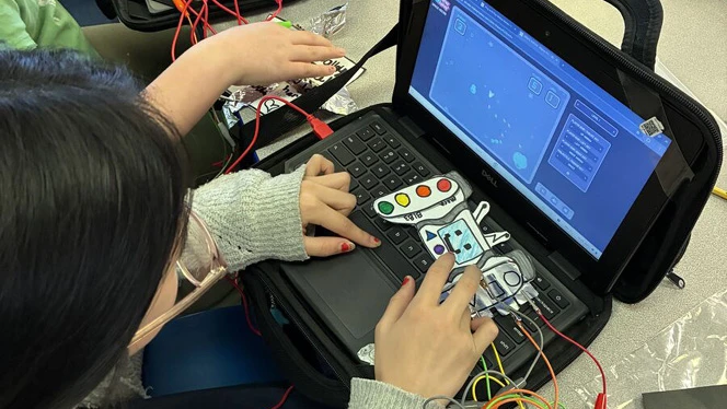 K-8 School in Canton: South Canton students learn how to make their own video game controller.