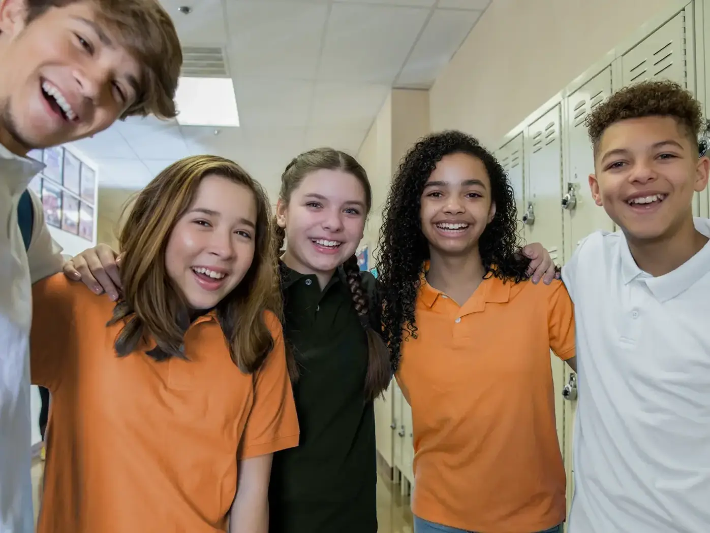 Students standing near lockers
