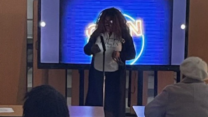 K-8 School in Gary: Aspire Charter Academy scholars participate in Open Mic Night.