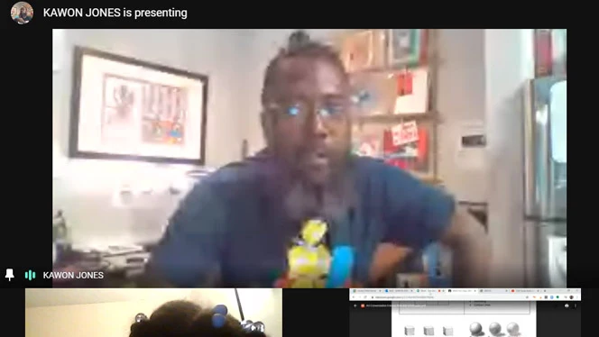 Kawon Jones presenting to students