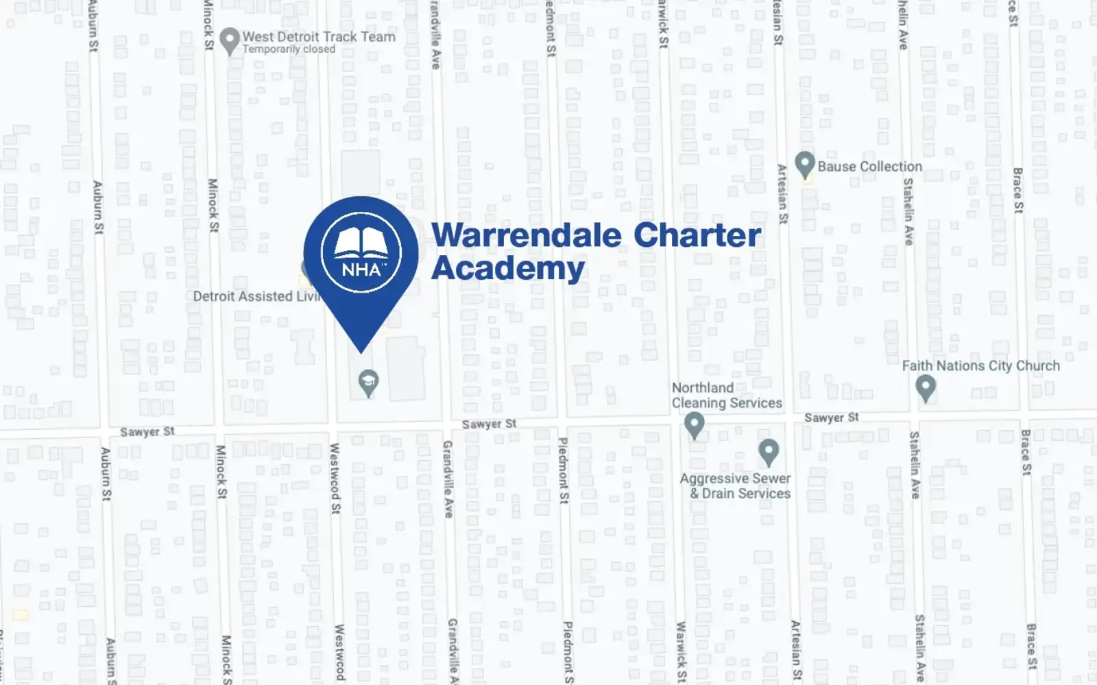 Map for Warrendale Charter Academy