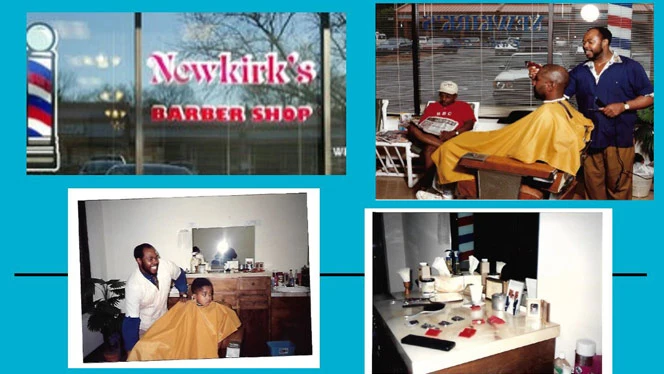 Man cutting hair in a barber shop