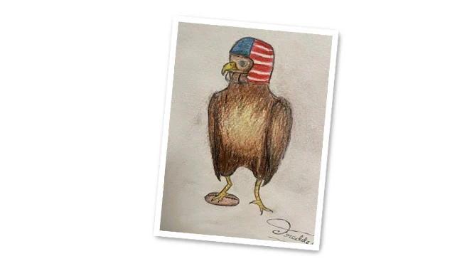 Foundations student’s drawing that was used for the Field Day T-Shirts.
