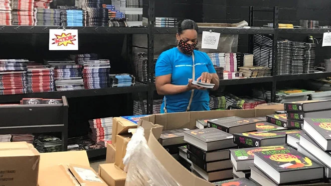 Woman reading a book