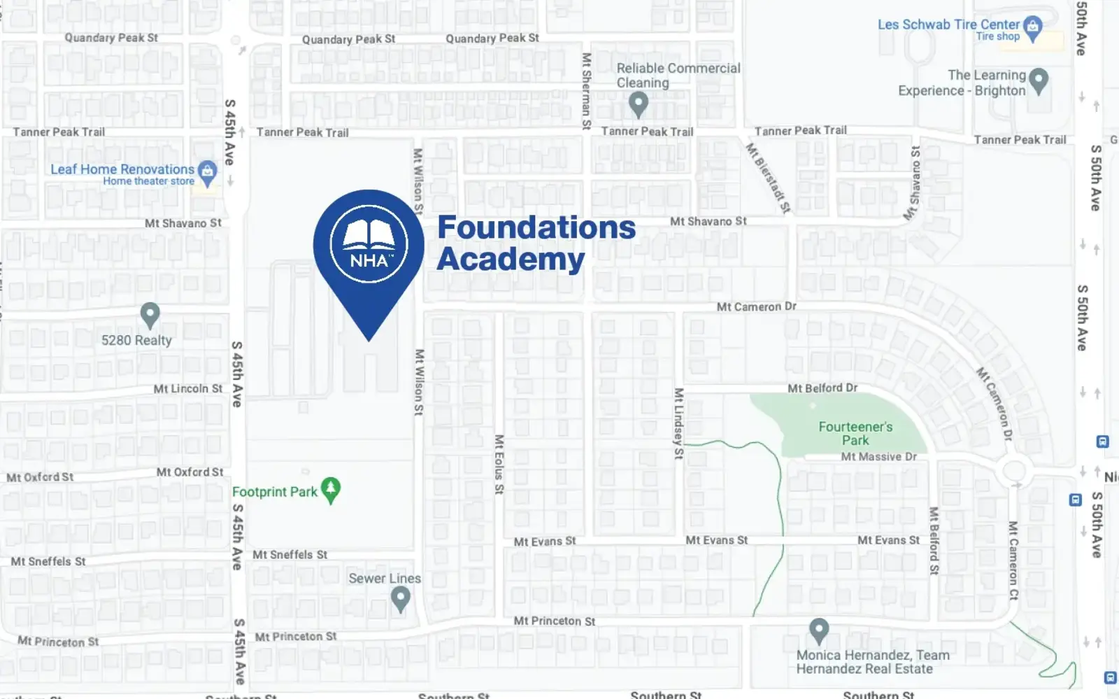 Map for Foundations Academy