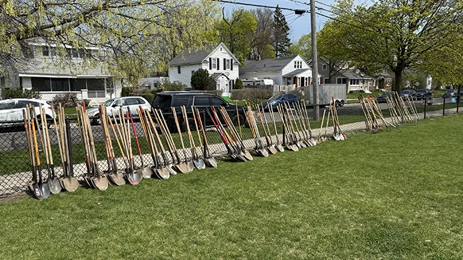 K-8 School in Grand Rapids: River City Scholars volunteered with Friends of Grand Rapids Parks to plant trees.
