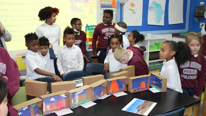 student made dioramas