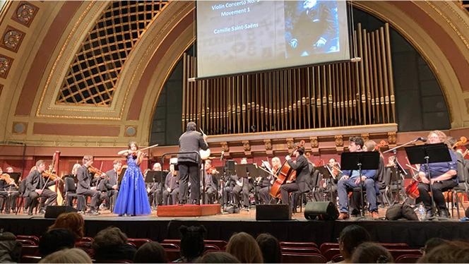 K-8 School in Ypsilanti: Former South Arbor student Selah Dowell performs with the A2SO in Ann Arbor.