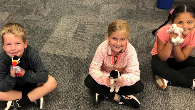 Cross Creek students show off their Beanie Babies