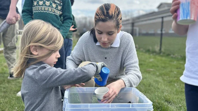 South Canton Students working in dirt