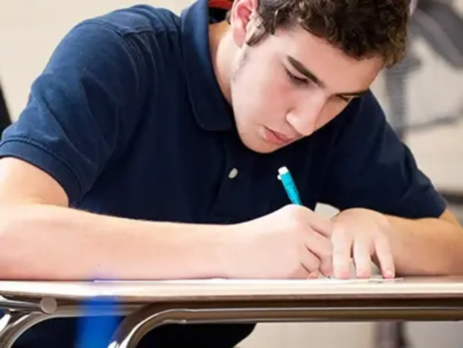 Student working at desk