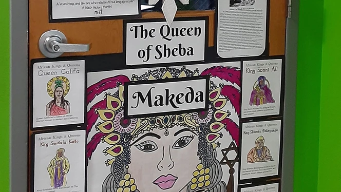 Door decorated to teach about black history. Door decorated to teach about black history.