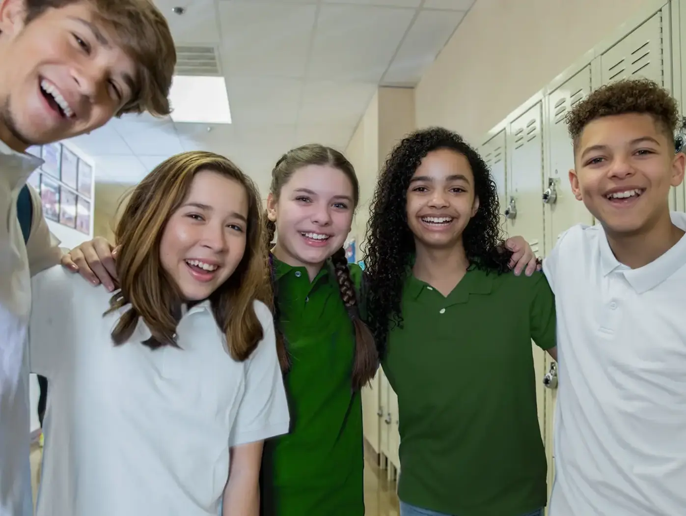 Students standing near lockers
