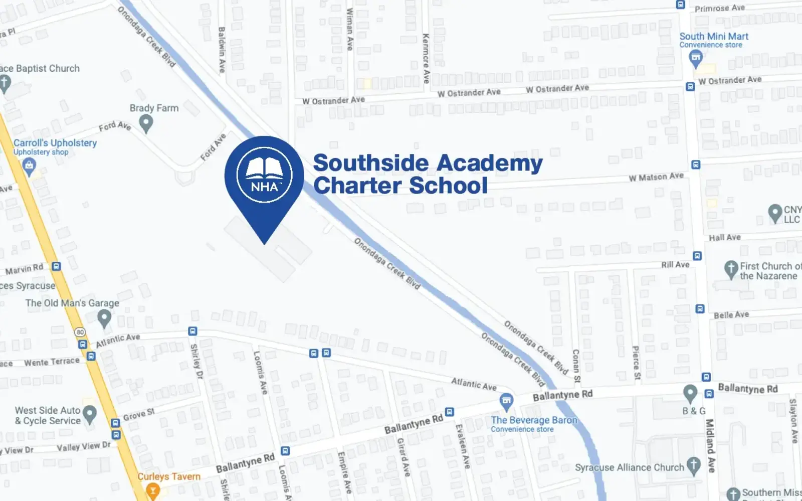 Map for Southside Academy Charter School