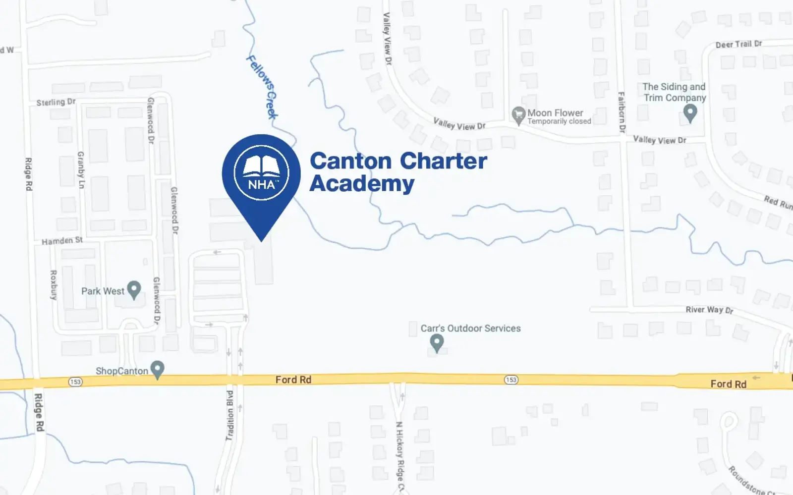 Map for Canton Charter Academy