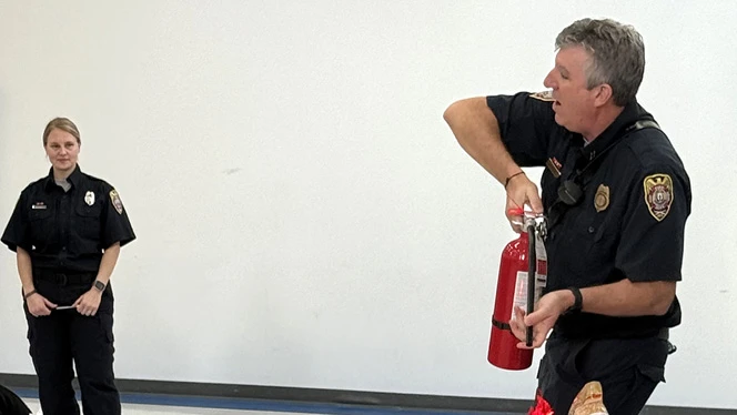 K-8 School in Greensboro: Gate City students are visited by the Greensboro Fire Department, creating a community connection.