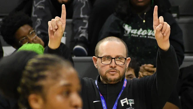 Coach Stine calling a play