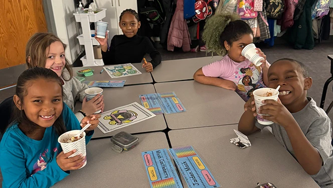 Y5-8 School in Grand Rapids: Vista Charter Academy scholars celebrate Moral Focus challenges.