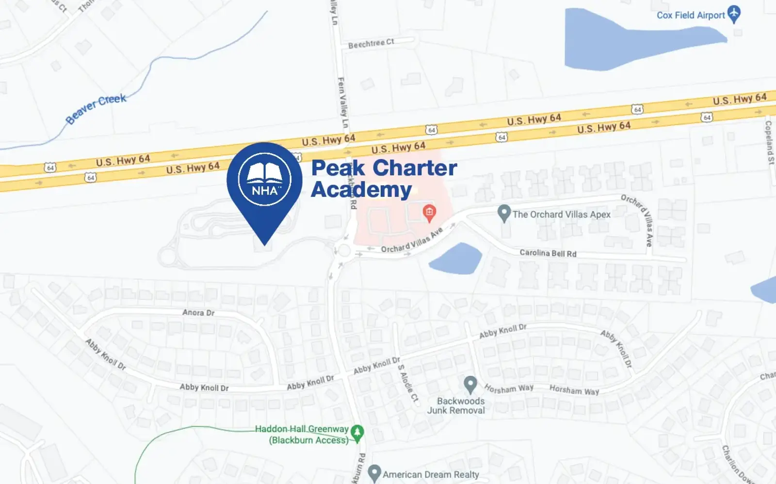Map for Peak Charter Academy