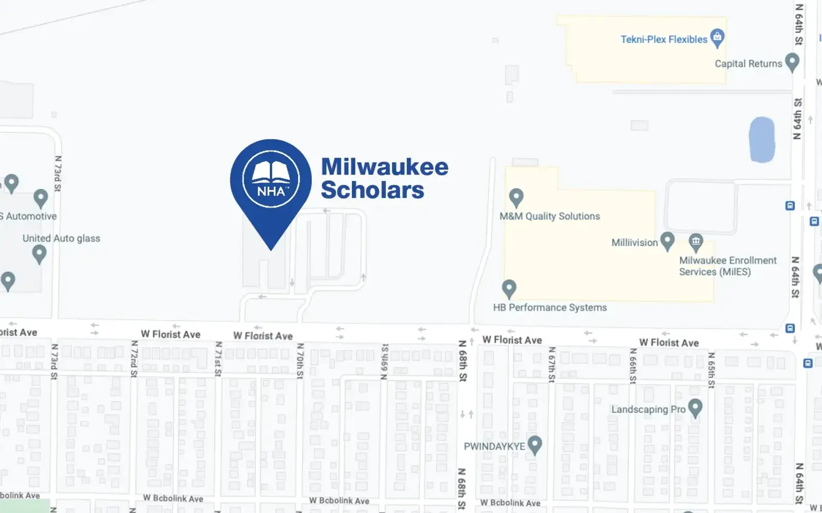 Map for Milwaukee Scholars