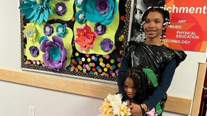 Plymouth Scholars student in Trashion Show.