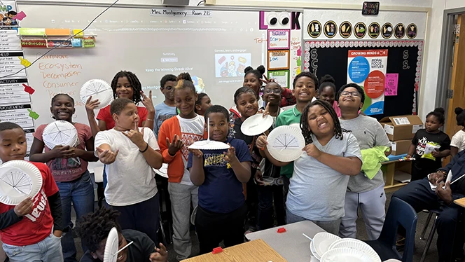 K-8 School in Detroit: Detroit Merit students and families participate in STEM Night.