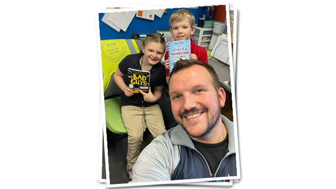 "Principal for a Day" students with Principal Greiner