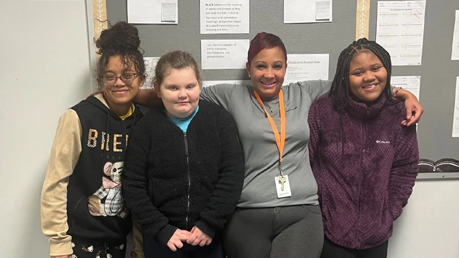 Cummings with students