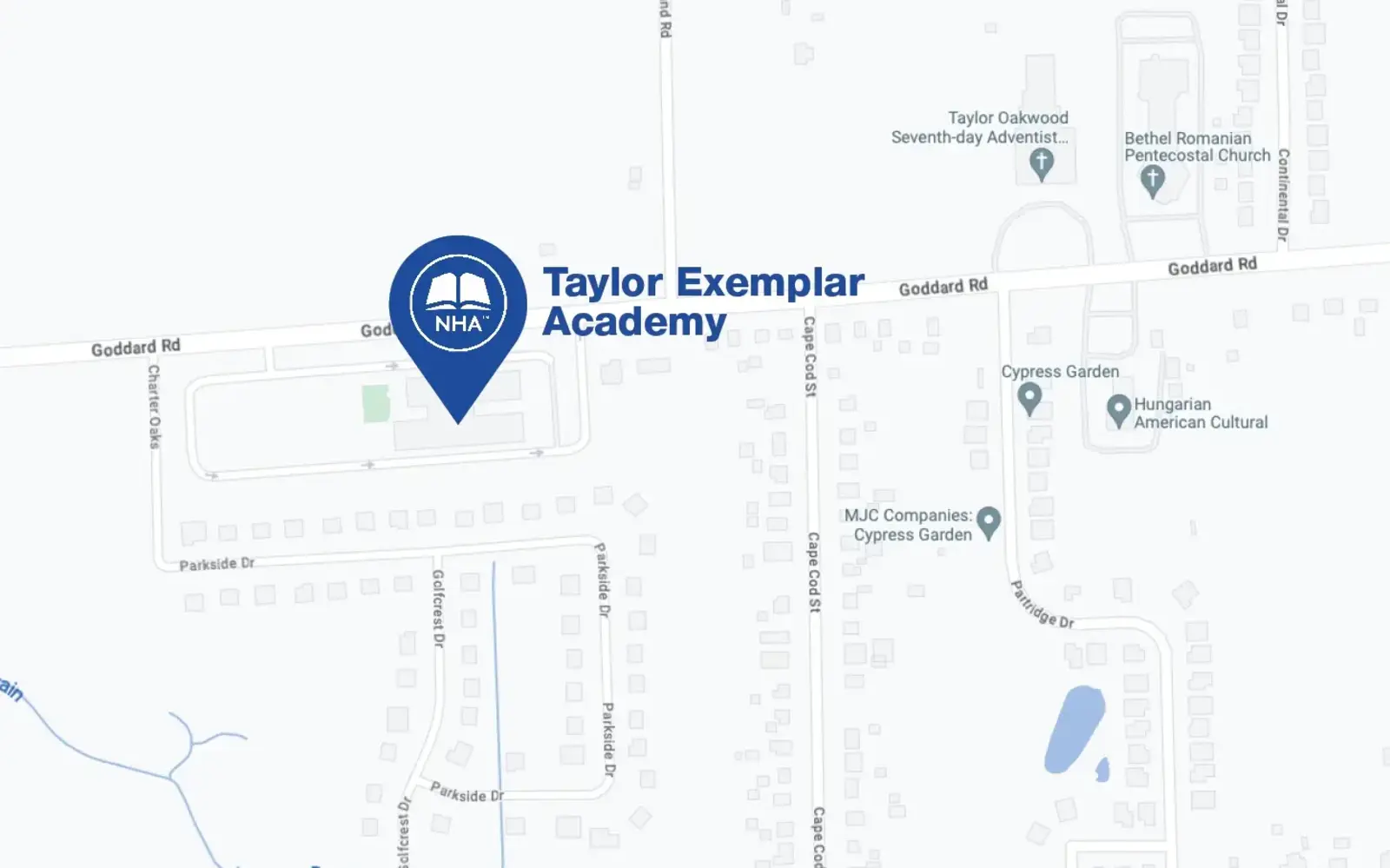 Map for Taylor Exemplar Academy