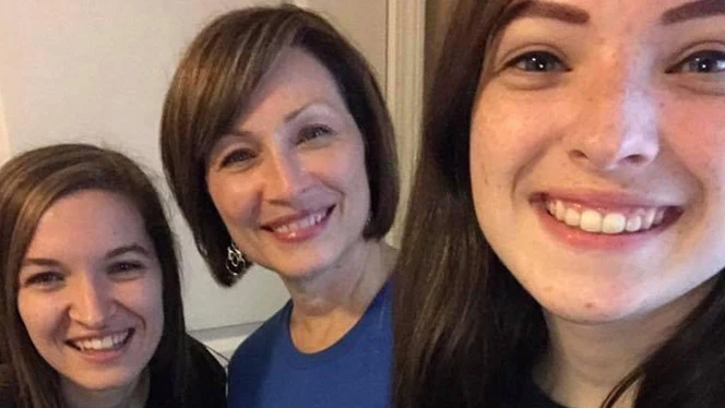 Three women smiling. Three women smiling.