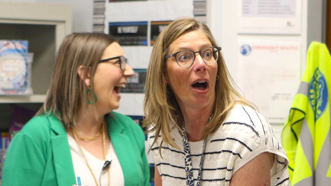 Y5-8 School in Byron Center: Cross Creek teacher wins Excellence in Teaching award.