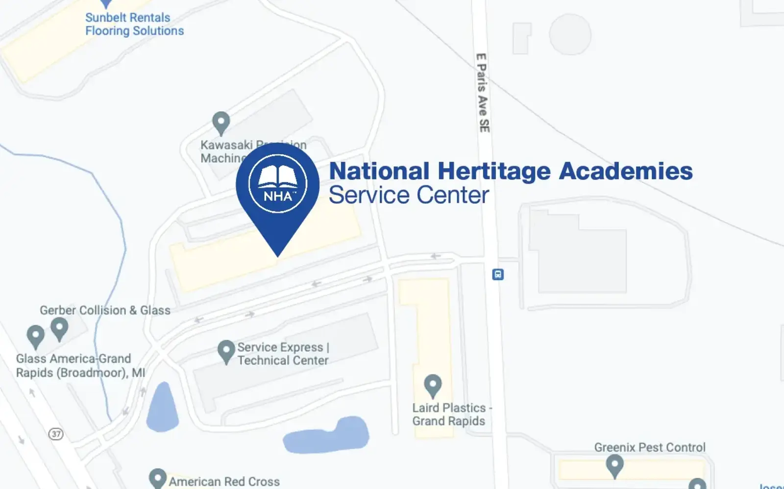 Service Center location map
