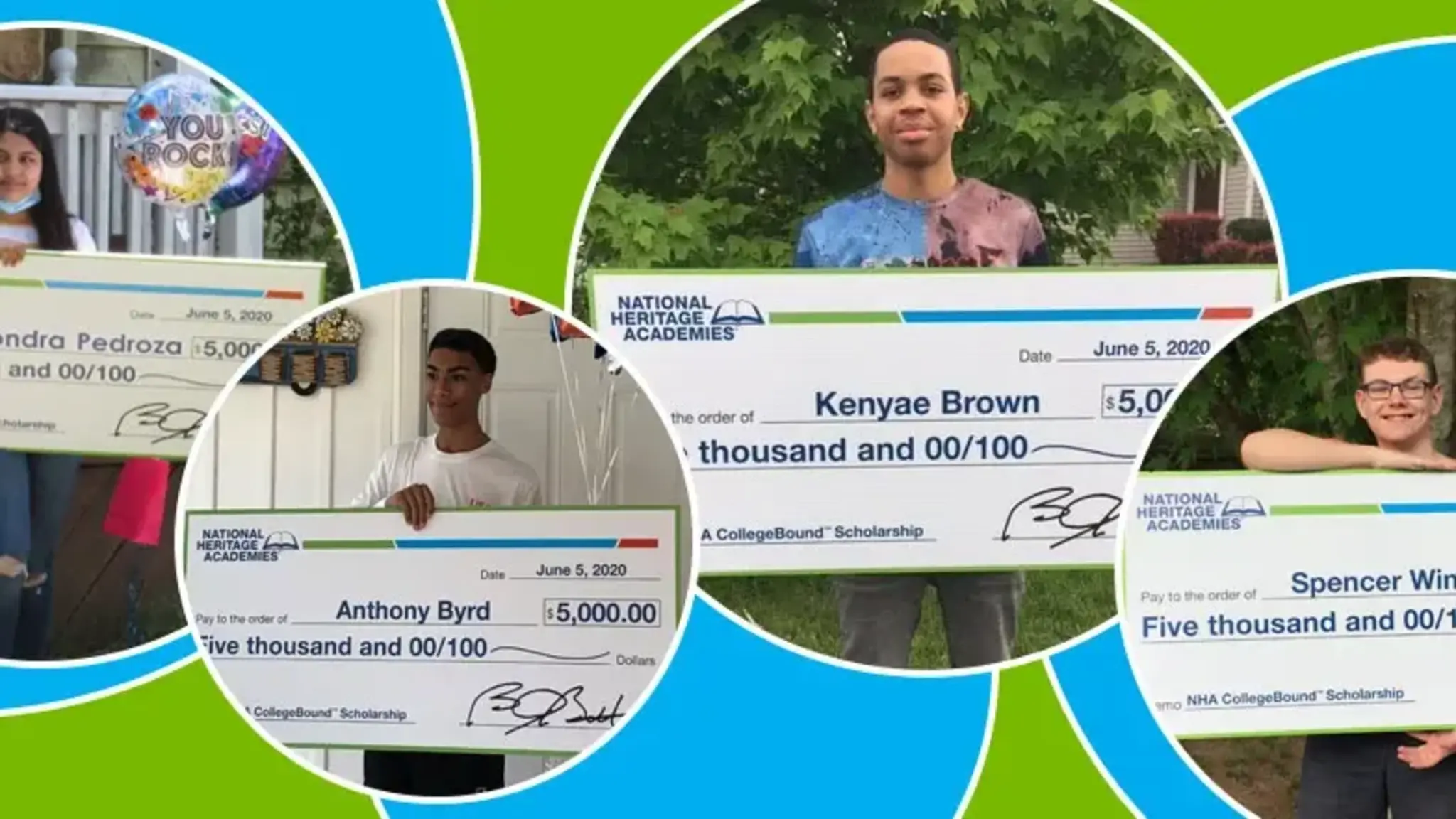 Four NHA Eighth-Grade Students Awarded $5,000 CollegeBound Scholarships in Surprise Celebrations