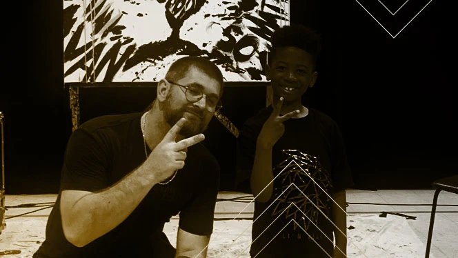 Pinnacle student poses with performer